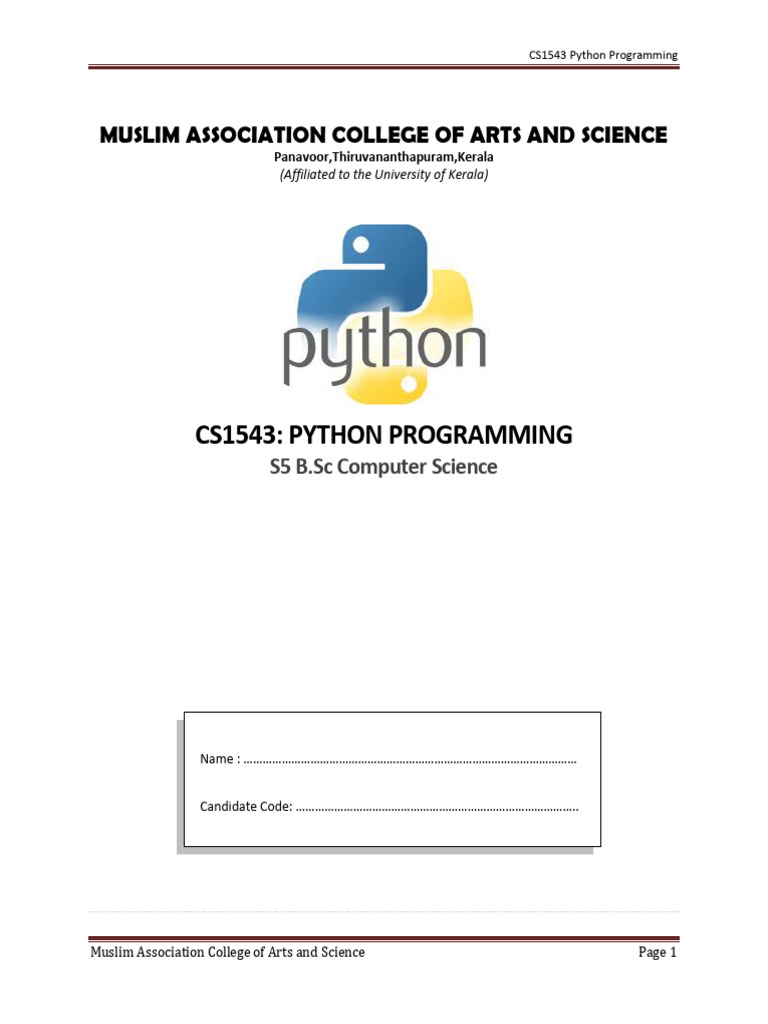 Python Notes Full Final Pdf Control Flow Python Programming