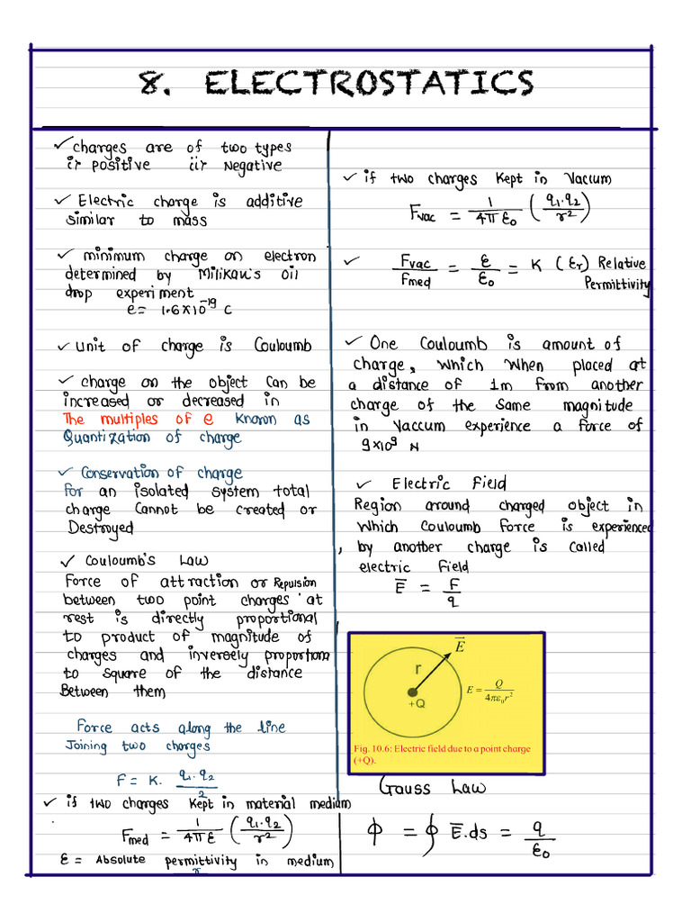 8 Electrostatics | PDF