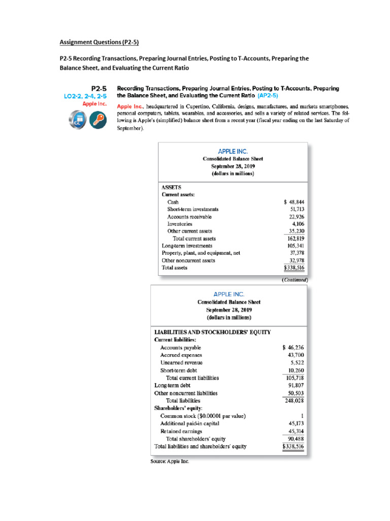 Financial Accounting Assignment P2-5 | PDF