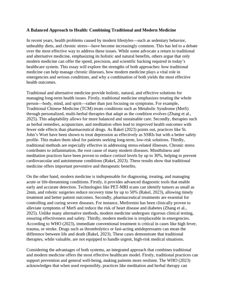 Integrating Traditional and Modern Medicine | PDF | Therapy | Chronic ...