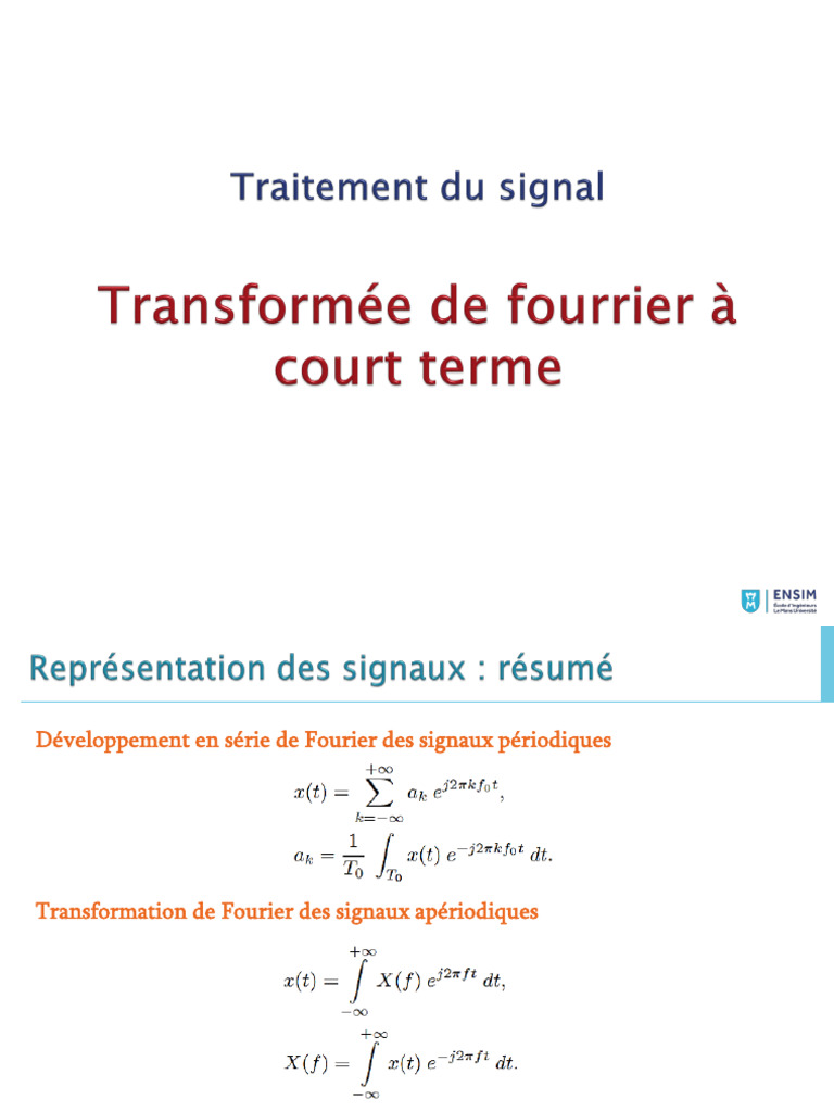 Analyse de Fourier et Spectrogrammes | PDF | Transformation de Fourier ...