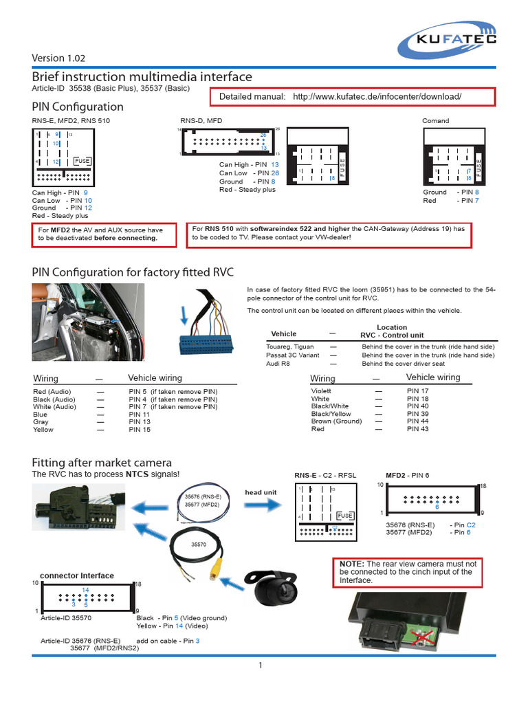 Multimedia Interface Installation Guide | PDF | Electrical Connector ...