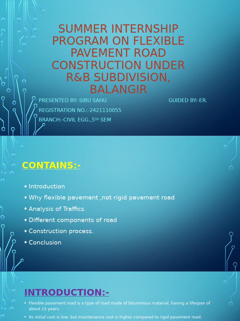 Flexible Pavement Construction Internship | PDF | Road | Road Surface