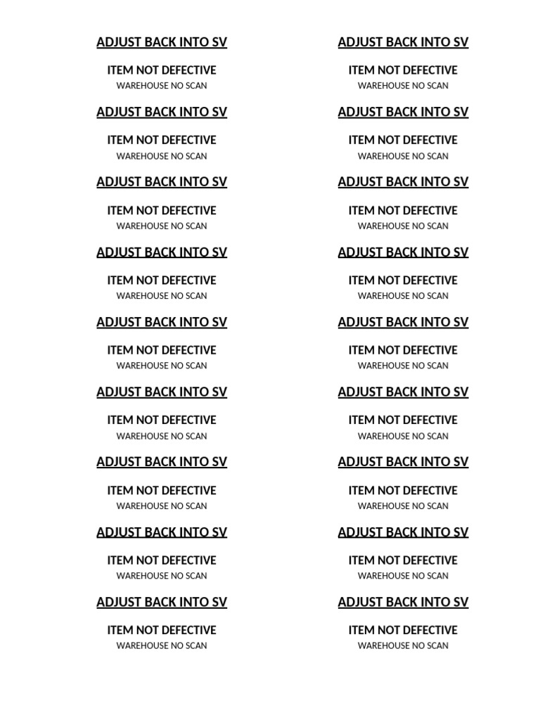 Adjustment Tags | PDF