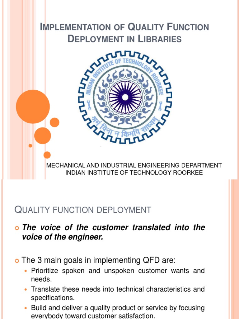 Quality Function Deployment in Libraries | PDF | Planning | Economies