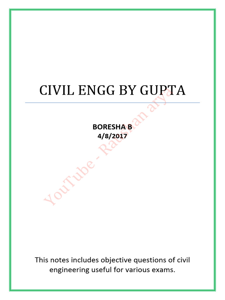 Short Notes Gupta and Gupta | PDF | Concrete | Sewage Treatment