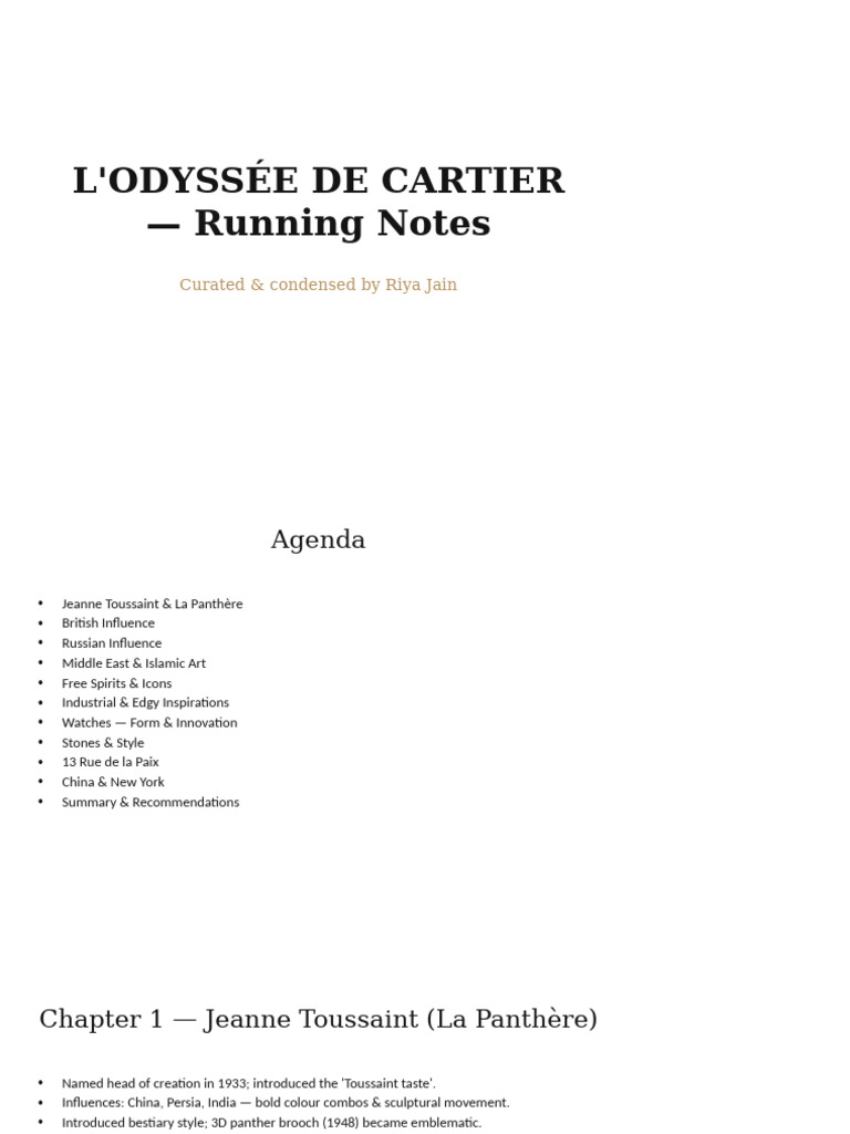 Cartier's Cultural Inspirations Explained | PDF | Jewellery