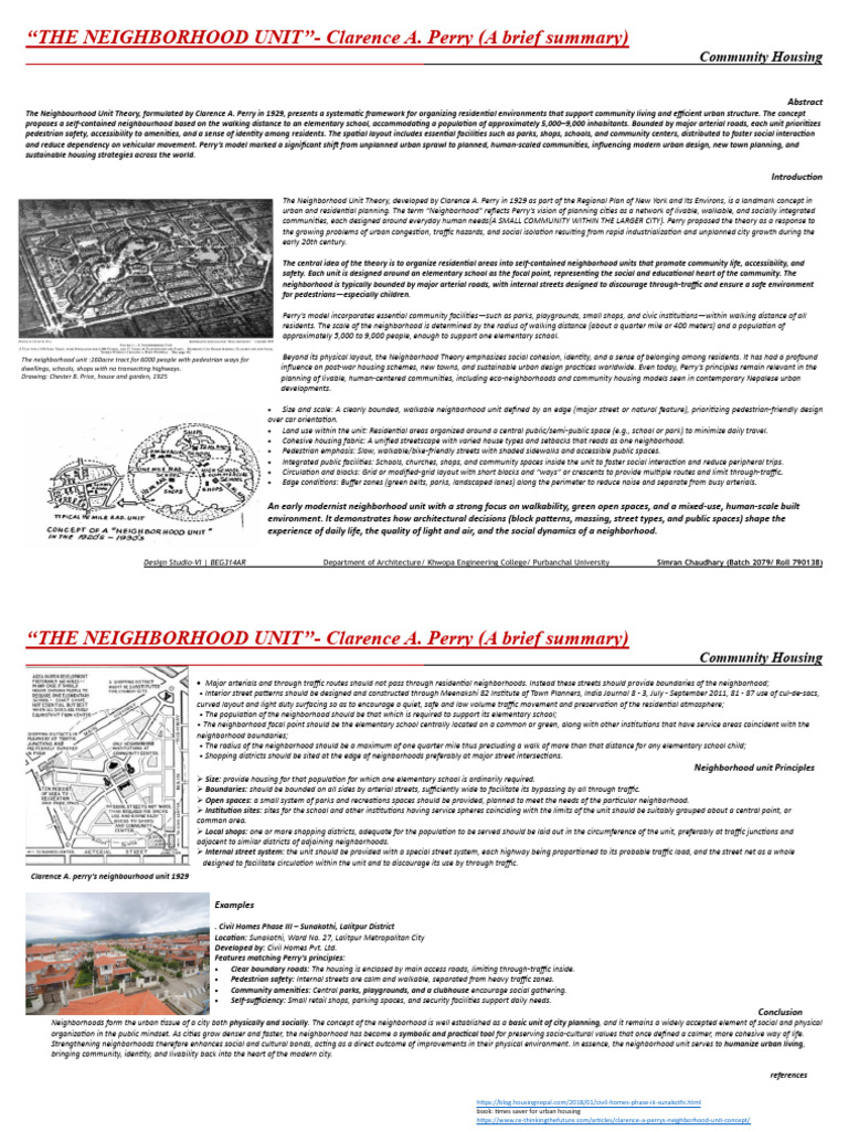 The Neigborhood Unitr Theory | PDF | Planning | Urban Planning