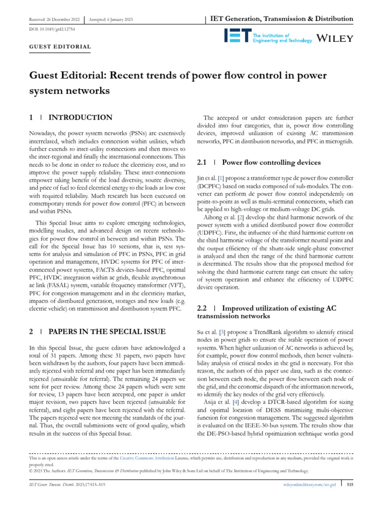 Recent Trends of Power Flow Control in Power Syste | PDF | Power ...
