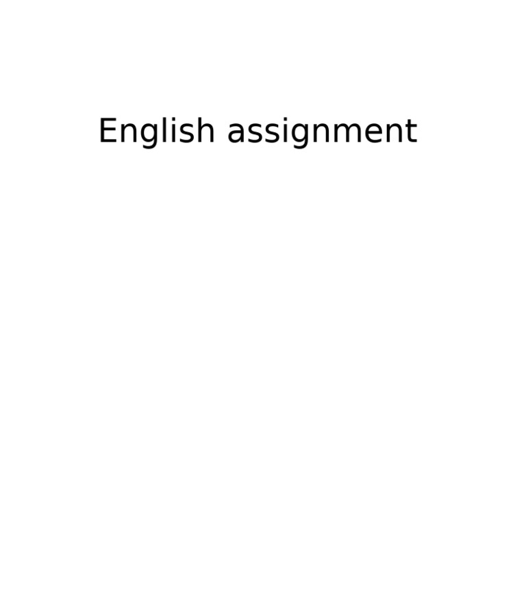 English Assignment | PDF