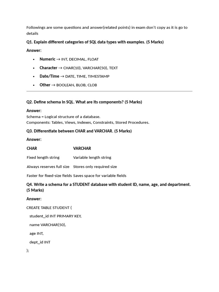 SQL Data Types and Query Examples | PDF | Information Retrieval | Data