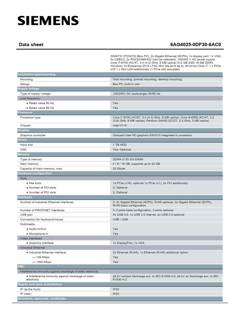 6AG40250DF306AC0 Datasheet en | PDF | Solid State Drive | Computer Science