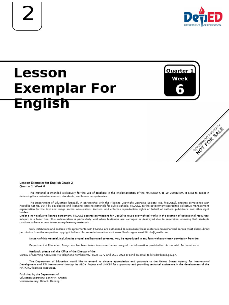 Grade 2 English Lesson Plan Week 6 | PDF | Syllable | Linguistics