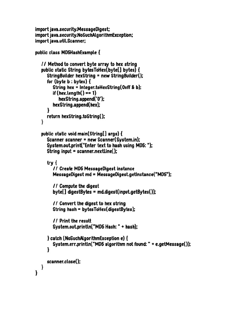 MD 5 Hash Example | PDF