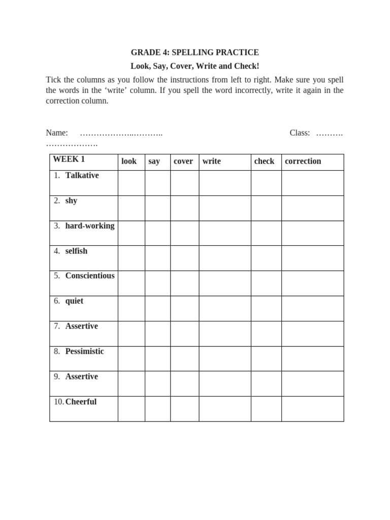SP WK1 - Grade 4 | PDF