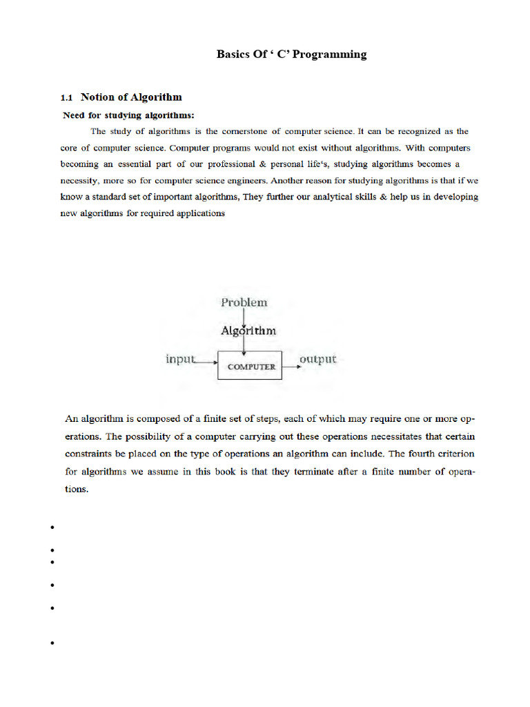 C Programming: Algorithm Basics | PDF | Control Flow | Computer Program