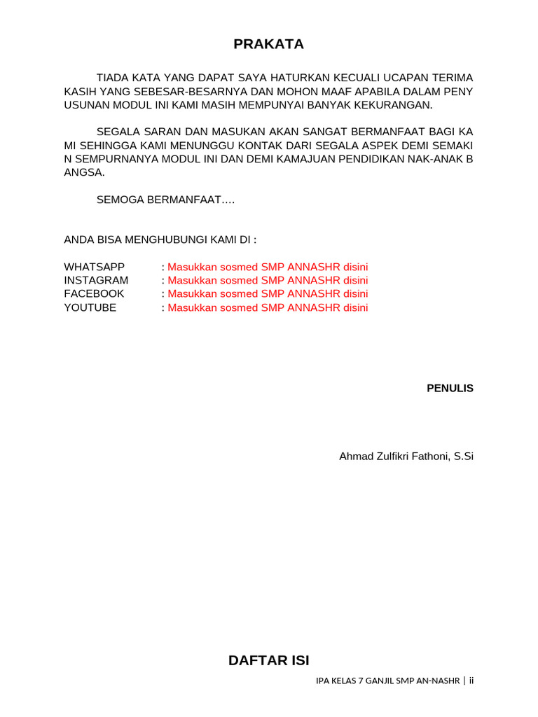 Format Modul SMP An-Nashr | PDF