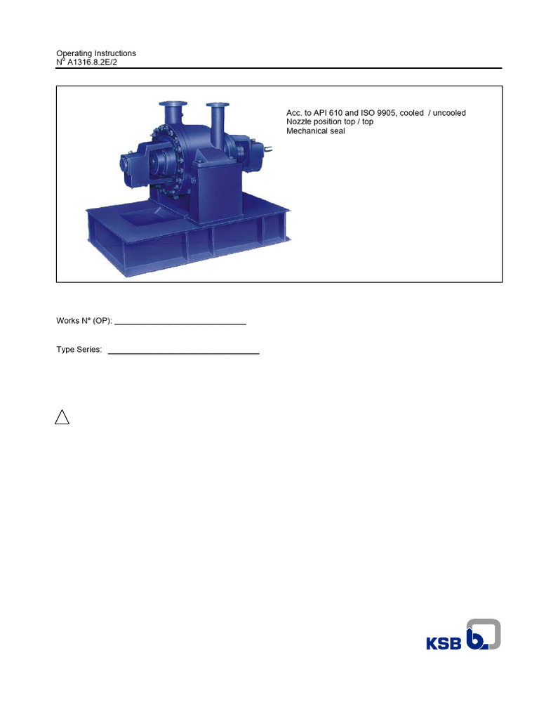 KSB RPHb Process Pump Operating Manual | PDF | Pump | Bearing (Mechanical)