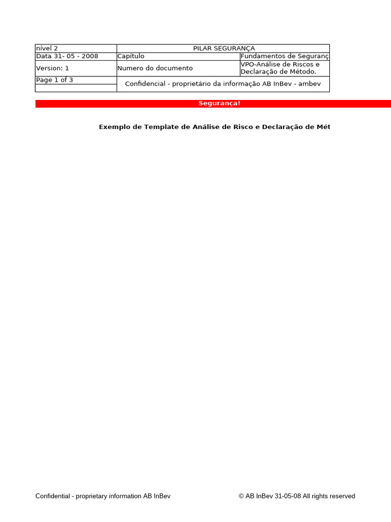 Análise de Risco e Segurança na Ambev | PDF | Capacete