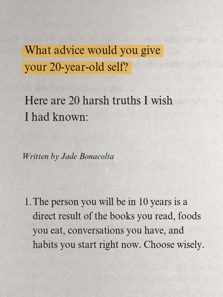 20 Harsh Truths I Wish I Had Known 1720954671 | PDF