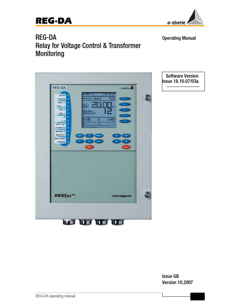 REG-DA Relay Operating Manual | PDF | Fuse (Electrical) | Relay
