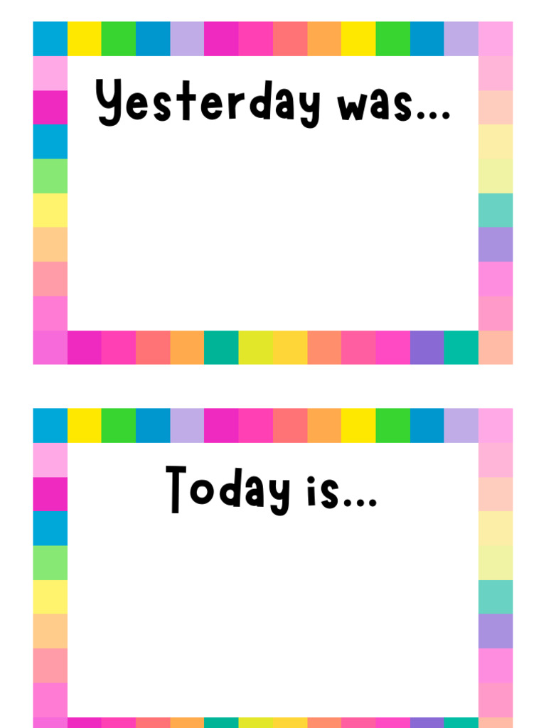 Colorful Days of The Week Circle Time Chart Flashcards | PDF