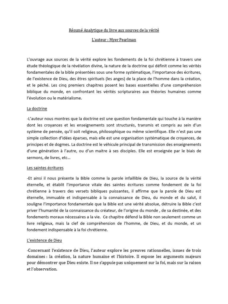 Fondements de la foi chrétienne expliqués | PDF | Dieu | Vérité