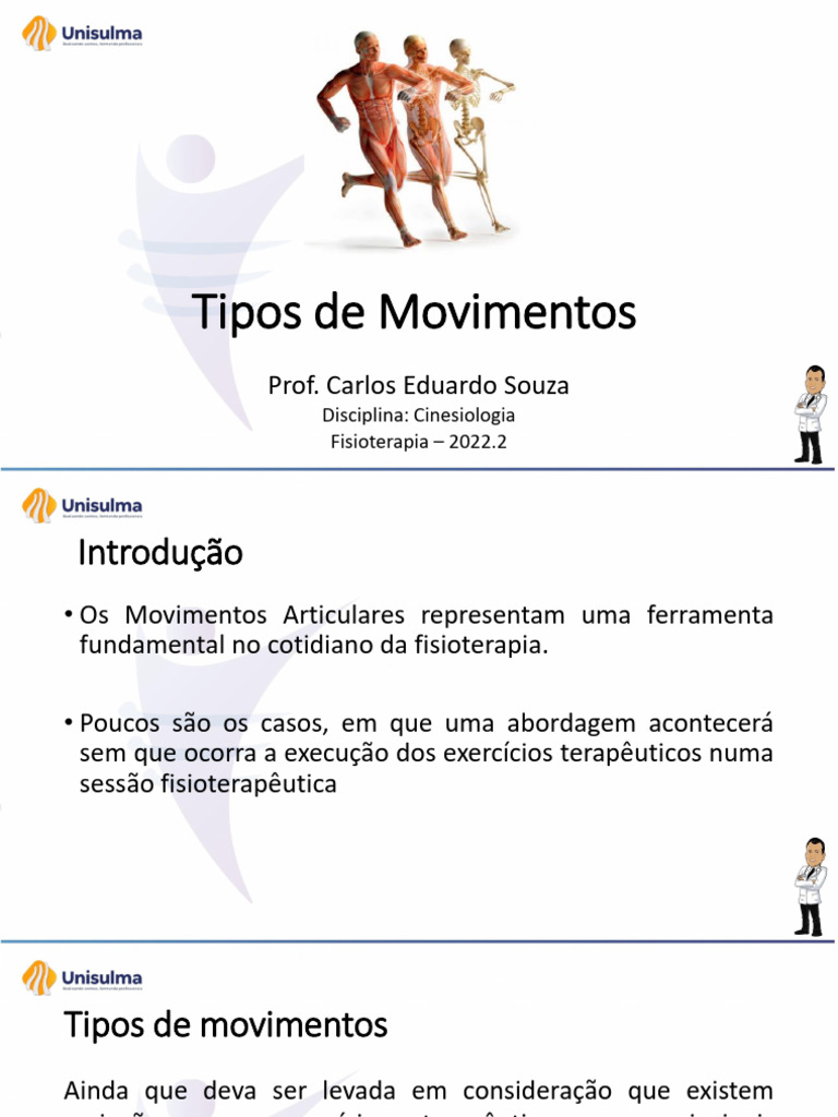 Tipos de Movimentos na Fisioterapia | PDF | Músculo | Treinamento de força