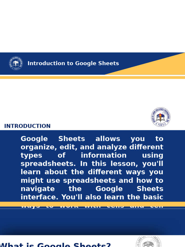 Google Sheets Basics: A Beginner's Guide | PDF | Spreadsheet ...