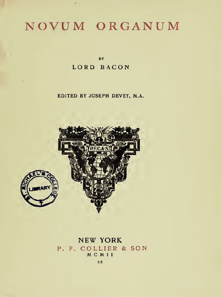 Bacon Francis - Novum Organum | PDF | Logic | Inductive Reasoning