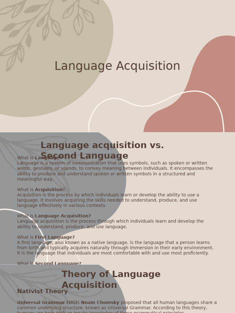 Understanding Language Acquisition Theories | PDF | Language ...