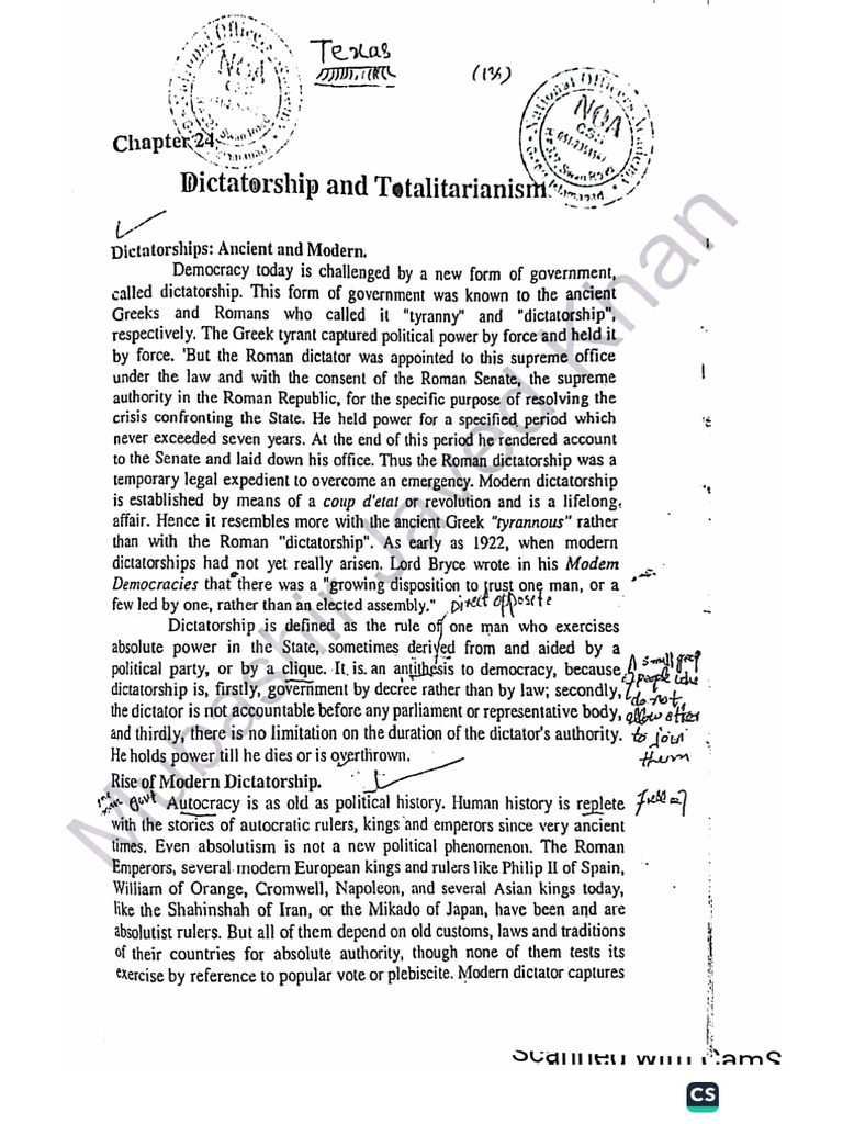Dictatorship, Federation and Unitary | PDF