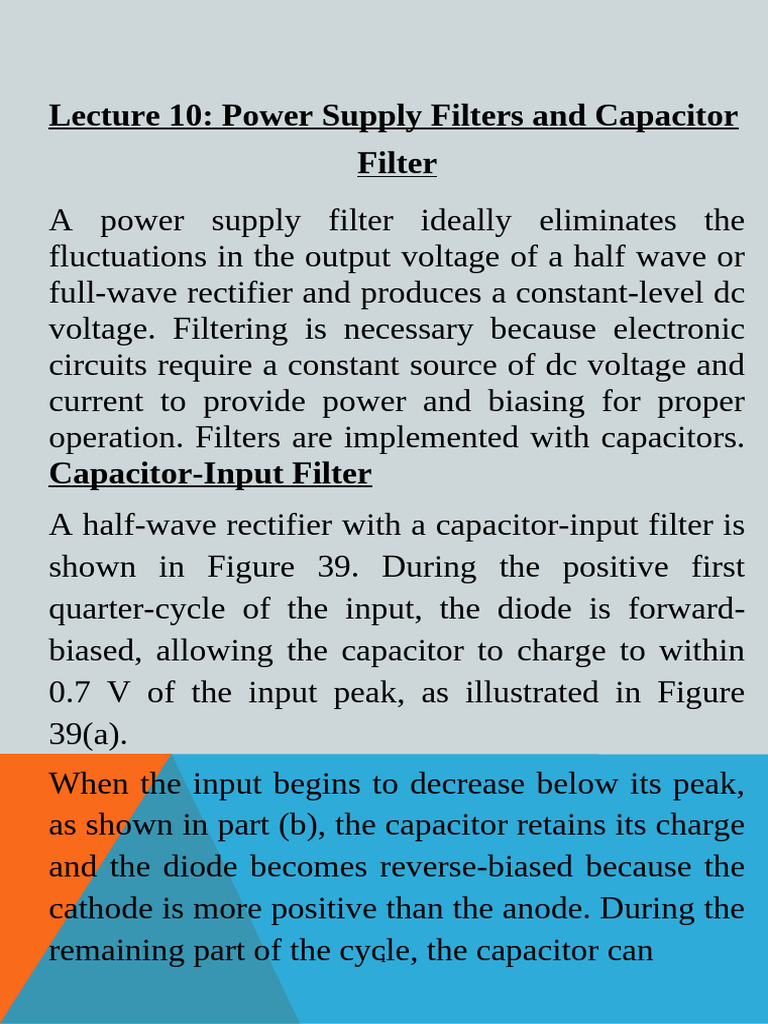 Power Supply Filters and Ripple Voltage | PDF | Rectifier | Capacitor