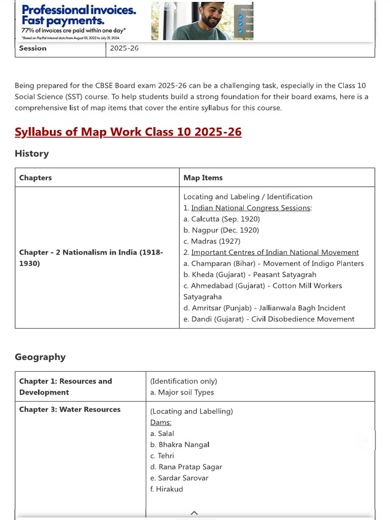 Class-10 Map Works | PDF