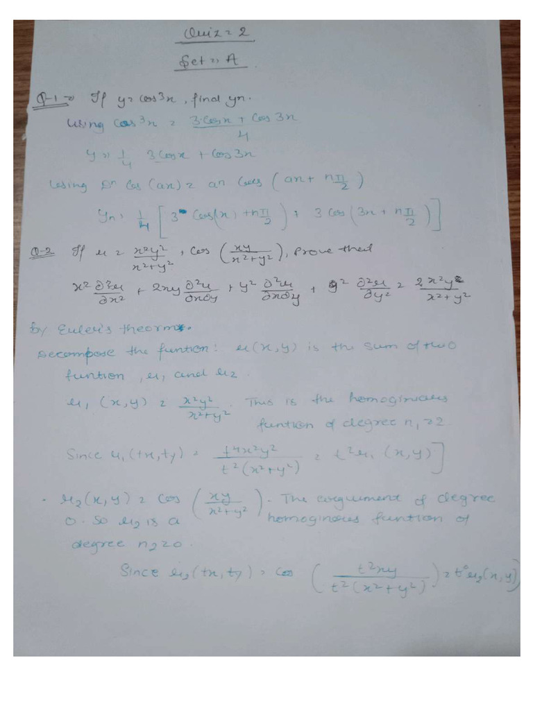 Maths Quiz 2 Complete - Compressed | PDF
