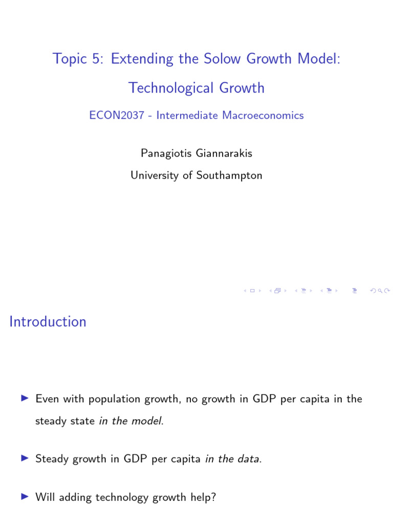 Topic 5_ECON2037(3) | PDF | Economic Growth | Production Function