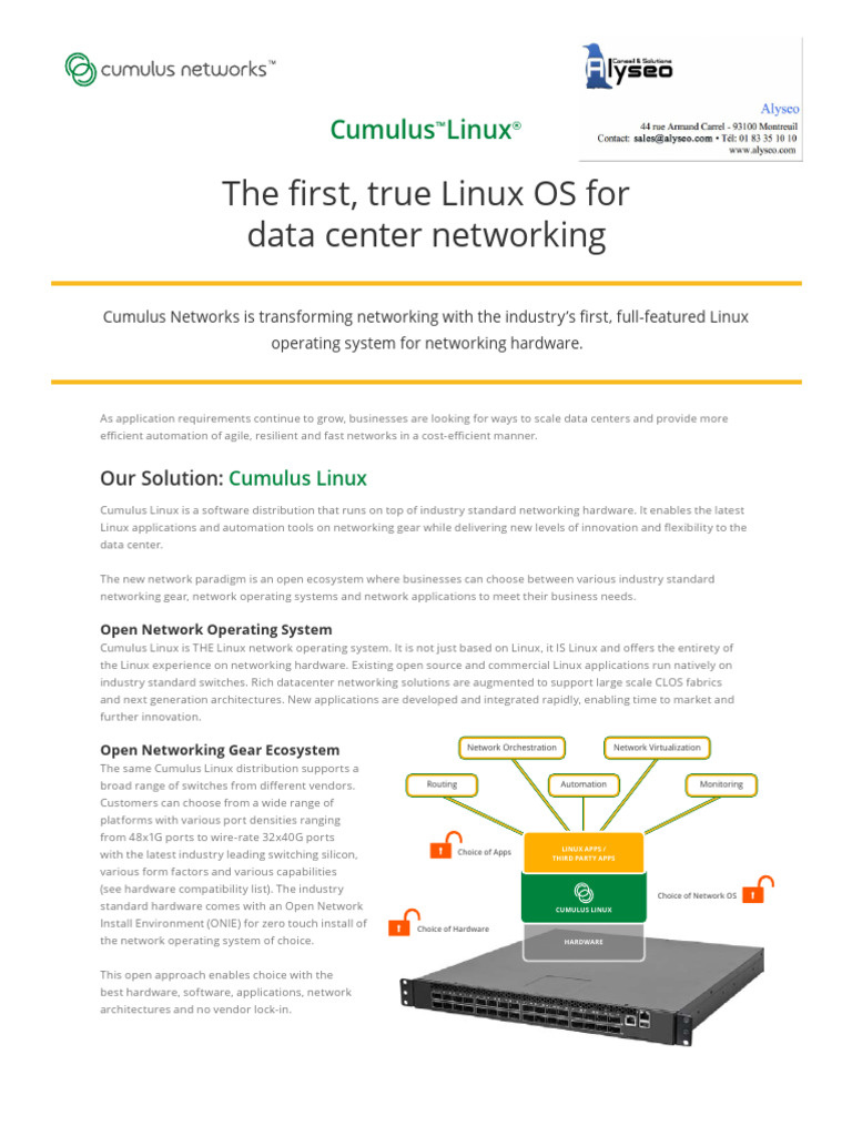 Cumulus Linux for Data Center Networking | PDF | Computer Network ...