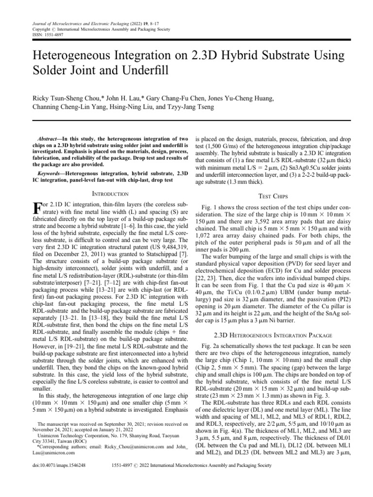 Heterogeneous Integration on 2.3D Substrate | PDF | Integrated Circuit ...