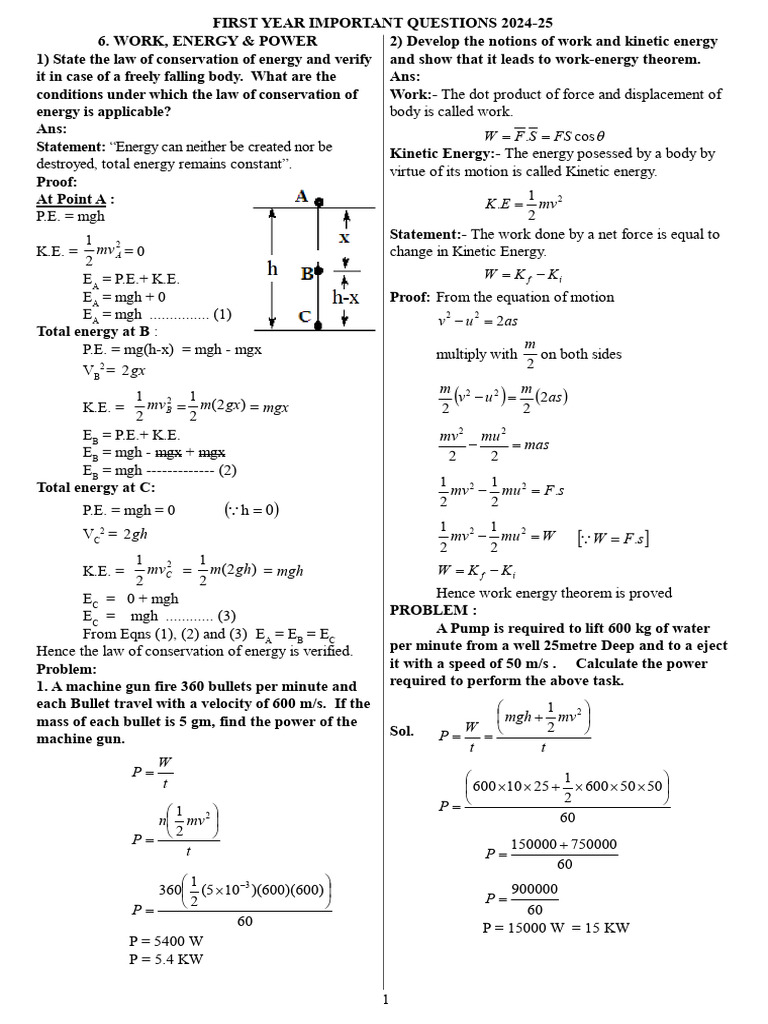 Work, Energy, and Power Concepts | PDF | Heat Transfer | Heat
