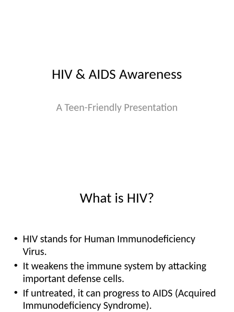 HIV AIDS Teen Presentation | PDF