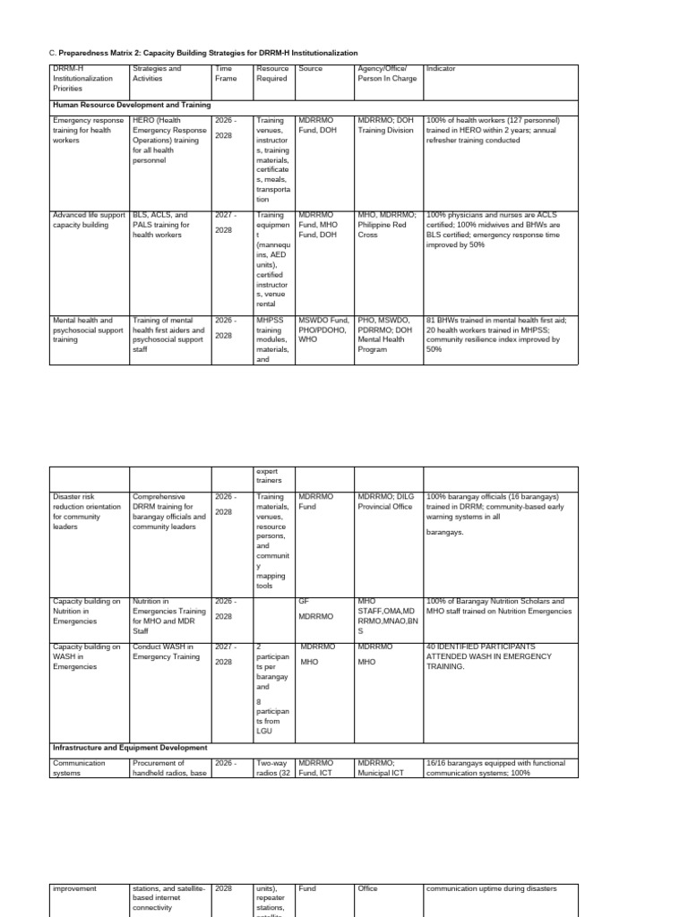 DRRM-H Capacity Building Strategies | PDF | Health Professional | Ambulance