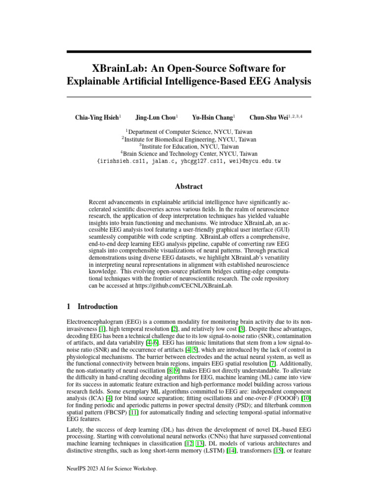XBrainLab: Open-Source EEG Analysis Tool | PDF | Machine Learning ...