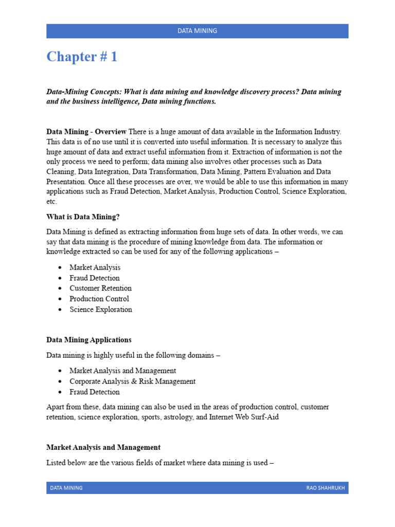 Data Mining Concepts and Applications | PDF | Level Of Measurement ...