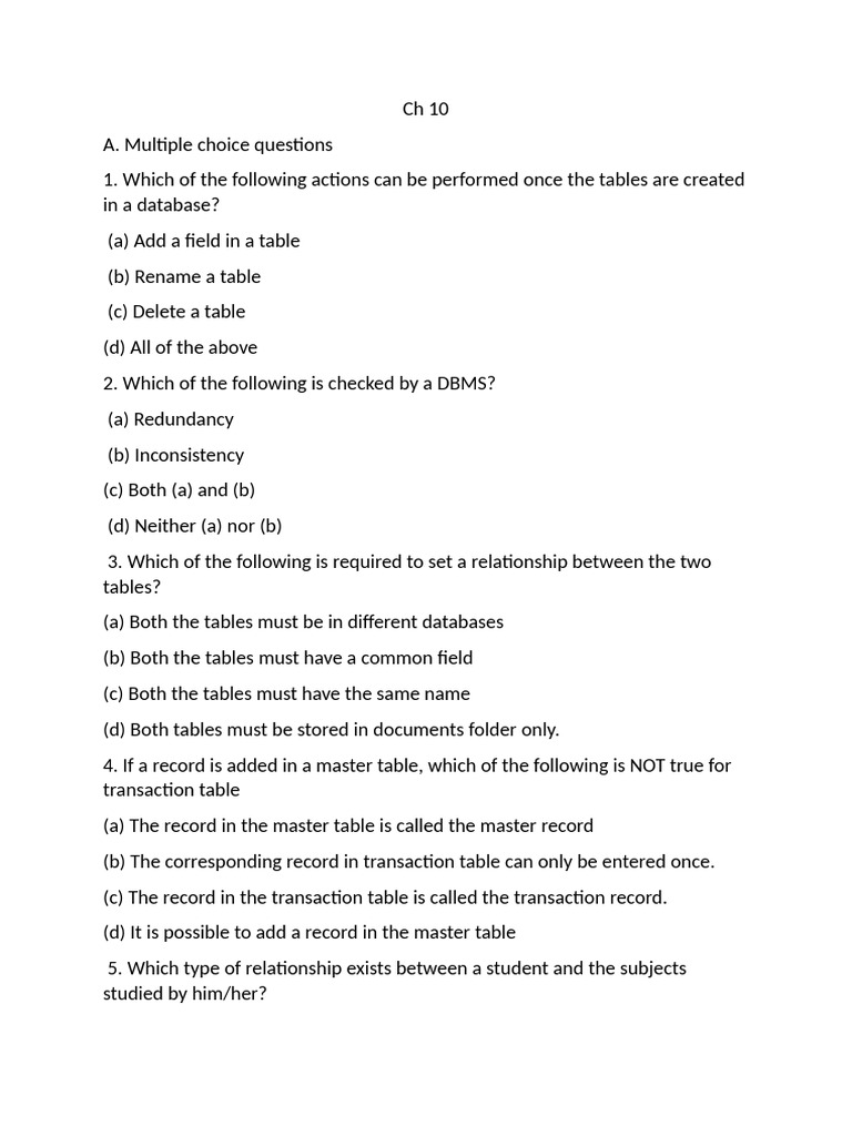 Ch 10 | PDF | Databases | Database Transaction