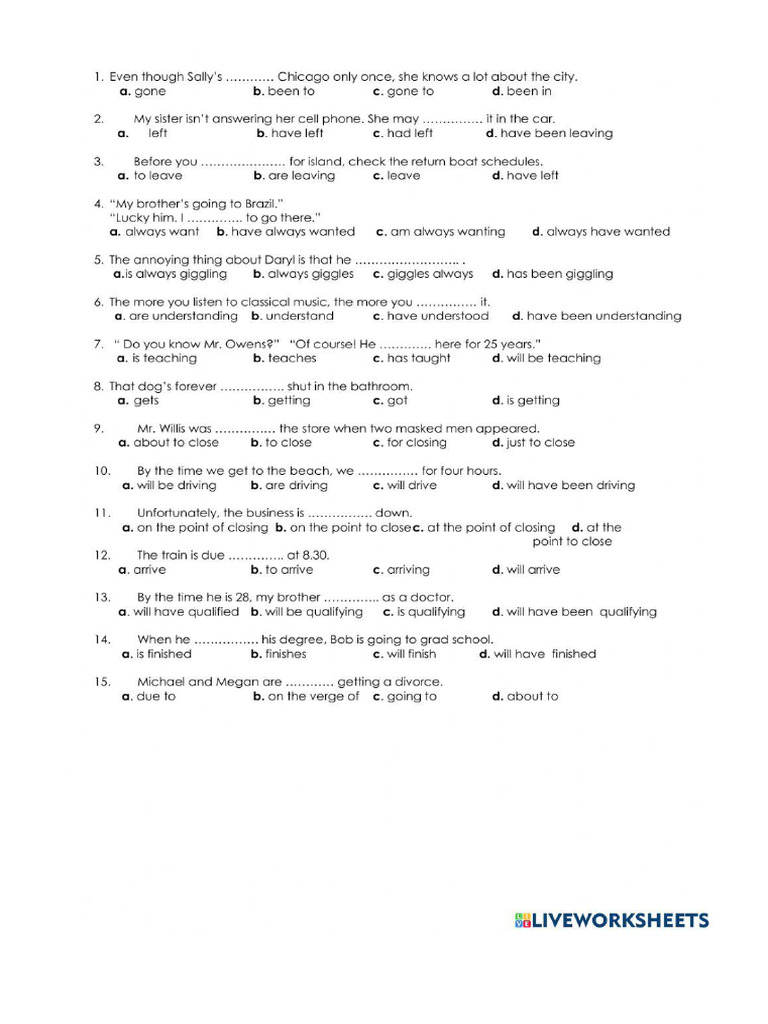 Worksheet 843420 Tenses | PDF