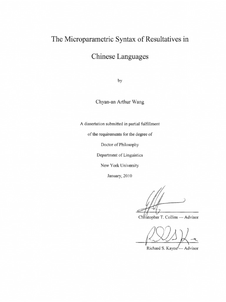 Mandarin and Taiwanese Resultatives Analysis | PDF | Linguistics ...