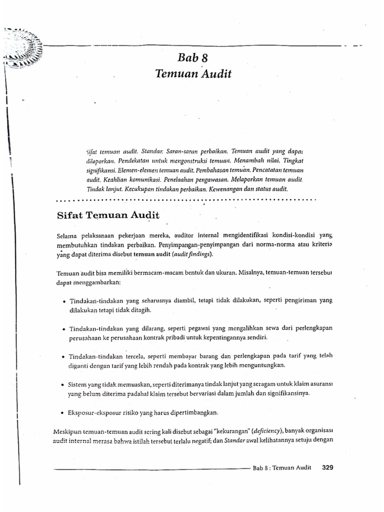 Bab 8 Temuan Audit | PDF