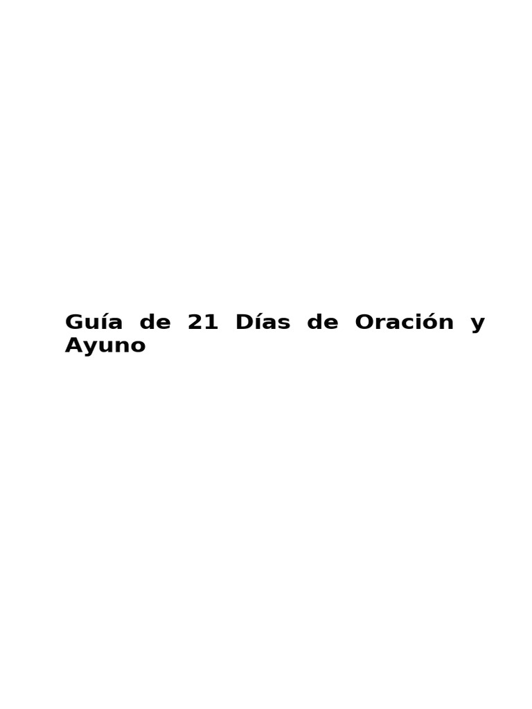 21 Dias de Ayuno y Oracion TCL | PDF | Oración | Rápido