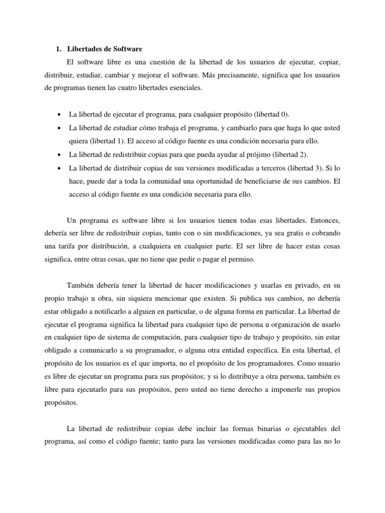 Libertades de Software | PDF | Software libre | Contenido libre