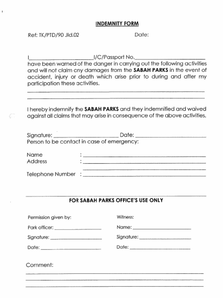 MPS 2017 MT Kinabalu Climb Indemnity Form | PDF